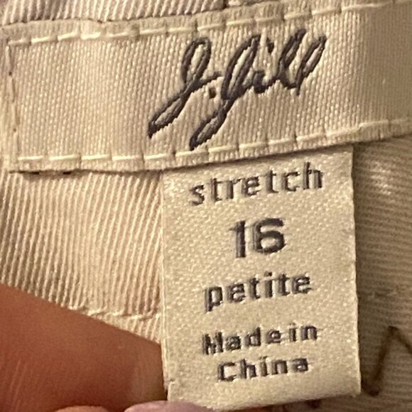 J. Jill Stretch Pants Size 16 Petite Off-White Business Casual Cotton Blend - Picture 2 of 10